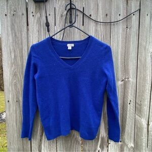 Halogen 100% Cashmere MP Royal Blue Vneck Sweater